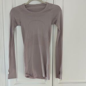 Lululemon Light Purple Long Sleeve Shirt With Finger Holes